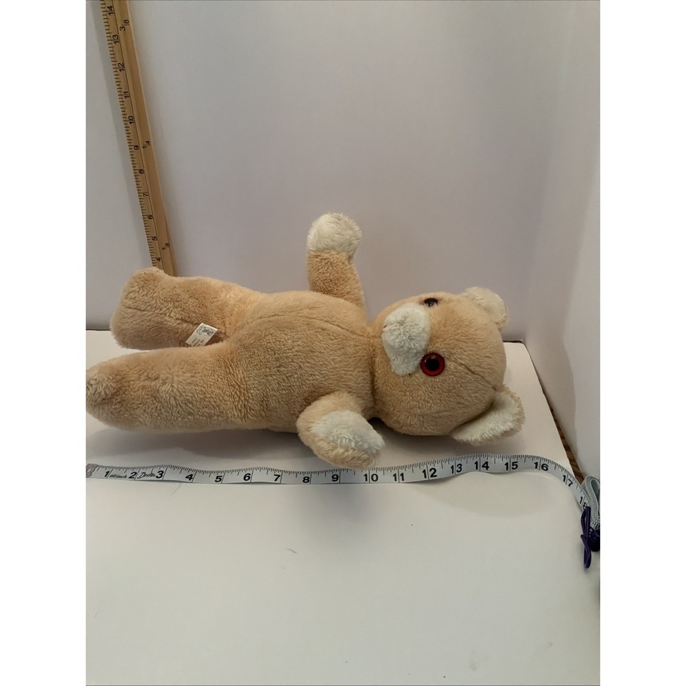 Vintage Rushton Teddy Bear Plush Tan 15" Stuffed Animal Toy Tested Works Musical - Picture 4 of 9